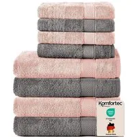 Komfortec Handtuch Set aus 100% Baumwolle, 4 Handtücher 50x100 cm und 4 Badetücher 70x140 cm, Frottee (Packung, 8-St), Duschtücher & Badehandtuch, Weich, Towel, Groß