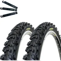 maxxi4you Fahrradreifen 2 x Kenda K-829 Psycho MTB 24 x 1,95 (50-507) Schwarz inkl Reifenheber