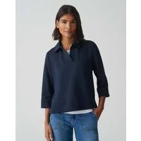 OPUS Sweatshirt Poloshirt GONUT Regular aus Baumwoll Mix