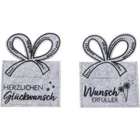 Mel-O-Design Geschenkbox Geldgeschenk Tasche aus Deko Filz (Gutschein Verpackung, im 2er Set), kleines Geschenk für Geburtstag, Hochzeit, Weihnachten