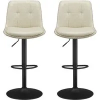 VASAGLE Barhocker Barstühle (Set, 2 St), 2 Barstühle, Barhocker höhenverstellbar, drehbar, PU