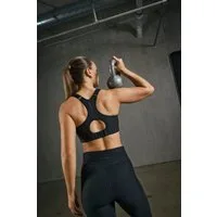 ONLY Play Sport-BH ONPJANA-3 ZIP SPORTS BRA NOOS mit Markenlabel, aus Nylon und Elasthan, in Jersey-Qualität, elastisch