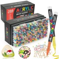 AKKEE Lackmarker Acrylstifte Set Farben wasserfest leuchtende, Marker, (288-tlg), für Papier Steine Glas Holz DIY Medium