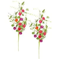 Kunstzweig Künstlicher Blütenzweig, I.GE.A., Höhe 65 cm, 2erSet Kunstblume Margerite Gänseblümchen Zweig Dekozweig Einzelblume