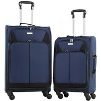 NTK-Collection Kofferset Kofferset 2-teilig Viga Navyblau, 4 Rollen, (Set, 2 tlg., 2 Koffer), mit Rollen Teleskopgriff
