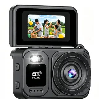 M5 Mini Digital Selfie Camera 1080P HD 180 Degree Flip Screen WiFi Portable Pocket Camera Built-in Flash Compact Vloggin