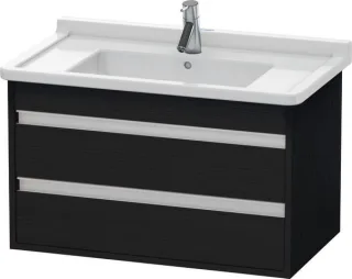 Duravit Ketho Waschtischunterbau wandhängend Eiche Schwarz Matt 800x455x480 mm - KT664401616 KT664401616