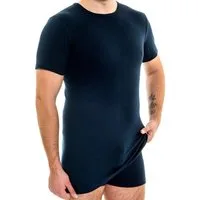 HERMKO Unterhemd 3847 extralang (10 cm), 100 % Bio-Baumwolle, kurzarm Shirt, Feinripp