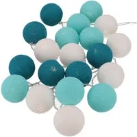 Guru-Shop LED-Lichterkette Stoff Ball Lichterkette 20`er LED Kugel Lampion..