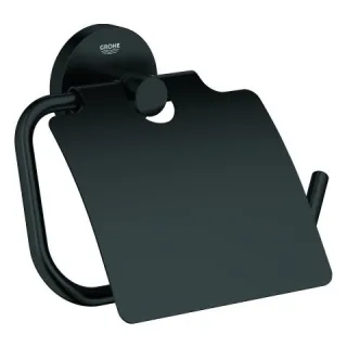 GROHE WC-Papierhalter Essentials 102465 Metall mit Deckel matt black, 1024652430 1024652430