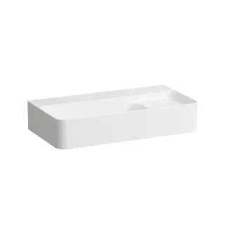 LAUFEN Aufsatzwaschtisch Compact VAL, ohne Hahnloch, mit Überlauf 600x310 Halbnasszone re , geschli H8172850001091