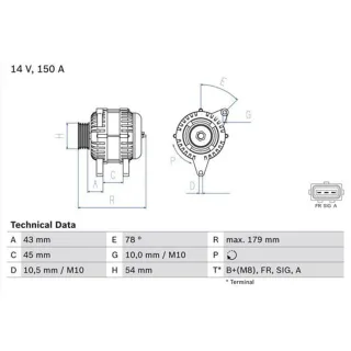 Bosch Lichtmaschine 150A Ford Fiesta Fusion Mazda 2 1,4