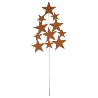 Rost-Baum "Sterne" aus Metall, braun, 38 cm