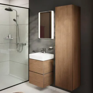 hansgrohe Xilesa E Hochschrank 54288550 400x350mm, Türanschlag rechts, Eiche Kaschmir