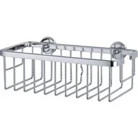 tesa Duschablage ALUXX Duschablagekorb ohne Bohren - 9,2 cm : 25 cm : 12,5 cm, Packung 1-tlg., selbstklebend - Hängeregal für die Dusche - chrom - silber glänzend