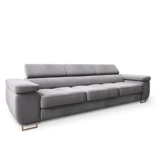 Masseno Bettsofa, Hellgrau, Textil, 281x87x98 cm, Wohnzimmer, Sofas & Couches, Schlafsofas