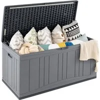 COSTWAY Auflagenbox, 300L Gartenbox mit Gasdruckfedern, abschließbar