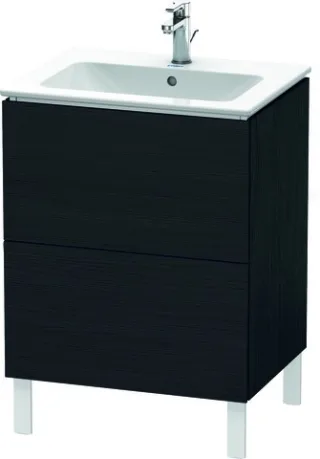 Duravit L-Cube Waschtischunterbau bodenstehend Eiche Schwarz Matt 620x481x704 mm - LC662501616 LC662501616