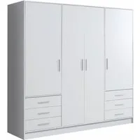 FORTE Kleiderschrank Jupiter, Made in Europe, mit 6 Schubladen, Stauraum (Maße B/H/T ca. 207/200 cm/60) Stauraum, 2 Breiten, 4 Farben, Schubladen, variable Einlegeböden
