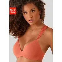 LASCANA Push-up-BH ohne Bügel, mit Spitzenträgern, bequemer BH, T-Shirt-BH, Racerback BH