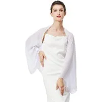 Zaewry Modeschal Damen Chiffon-Bolero, locker geschnitten, mit langen Ärmeln, ideal als Überwurf für Sommerhochzeiten, Abendveranstaltungen