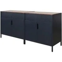 PROREGAL® Mehrzweckschrank MegaDeal Flügeltürenschrank LION mit 2 Türen & Magnetverschluss (2-St) Robuster Flügeltürenschrank Stahlschrank Büroschrank Kommode