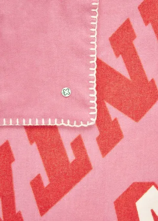 Kaschmirweiches Dreieckstuch mit VINTAGE-Schriftzügen pink