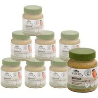 Dehner Natura Premium Erdnussbutter Mehlwürmer im Glas, 8 x 340 g Erdnuss, Hauptfutter für: Gartenvögel, Wildvogel, Wildvogelfutter mit Mehlwürmern, ungesalzen