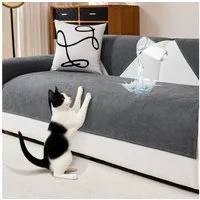 FOUORTUNATE-BEE Sofaschoner Wasserdichte Sofaauflage Sofaschoner Rutschfest für Hunde Katzen Grau, Für 2 3 4 Sitzer L U Sofa Haustiere Wohnzimmer Möbelschutz Bezug