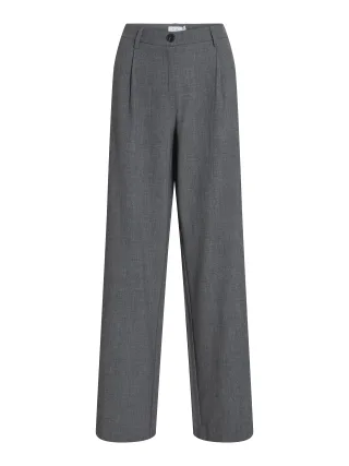 VILA - VIKARI RW WIDE WVN PANT - NOOS Dark Grey Melange - Gr. - 32