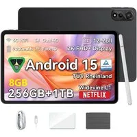 blackview 2026 Mega2 128/256GB 4G Android 15 2,4K Tablet (12", 256 GB, Android 15, 4G (LTE), 5G WiFi, 2K, Android 15, 9000mAh, 4G LTE, 128/256GB)
