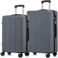 YONSLY Kofferset Reisekoffer Rollkoffer Hartschale für Kurz- und Urlaubsreisen, 4 Rollen, (Spar-Set, 2 tlg., Hartschalen Trolley Set), ABS mit Zahlenschloss, 360°-Rollen und komfortablem Gummigriff