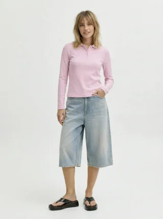 JJXX - JXOLIVIA LS POLO TOP JRS LN Pink Lady - Gr. - XL