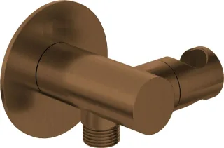 Neuesbad Serie 600 Wandanschlussbogen mit verstellbarem Brausehalter, rund, bronze gebürstet NB1NQS_C57K1