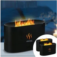 shop'n smile ideoon Diffuser Aroma Diffuser mit Flammeneffekt Ultraschall 10h Duftbefeuchter USB-C, 2 Helligkeitsstufen, Auto-Stop bei Leerstand, Tankkapazität 180 ml