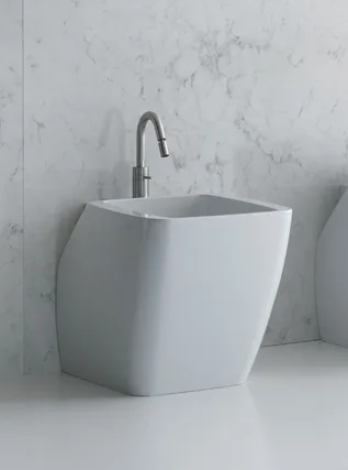 Axa one Serie 138 Stand-Bidet B: 400, T: 540 mm, mit 1 Hahnloch, weiss glänzend 23020