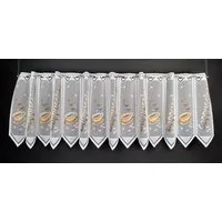 Gardinen Kranzusch Scheibengardine Cappuccino (1 St), Stangendurchzug, transparent, Stablöcher,transparent,verschiedene Höhen, Breiten