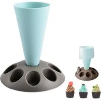 FOUORTUNATE-BEE Kochbesteckhalter Spritzbeutel Halter mit 8 Slots Tüllenhalter Backzubehör Set, Tüllenhalter Cupcake Tortendeko Backen Konditorei Zubehör DIY