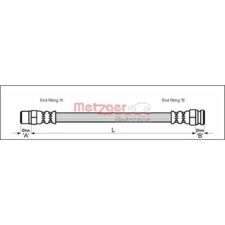Metzger Bremsschlauch hinten Ford Seat VW