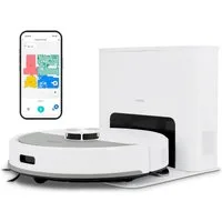 Medion® Saugroboter Smarter Saugroboter mit Wischfunktion und Absaugstation X23 SW+, beutellos, X23SW+