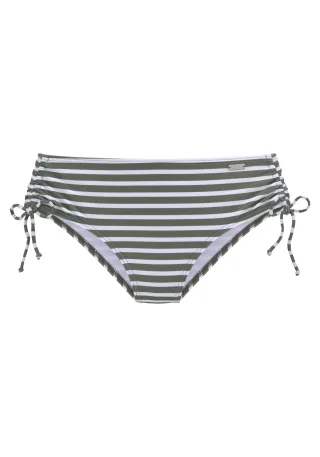 LASCANA - Venice Beach LM exkl. Sport Bikinihose mit Raffung oliv stripe - Gr. - 40
