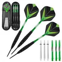 HUGERSTONE Dartpfeil Dartpfeie Steeldart mit Robusten Stahlspitzen, Rutschfest Steeldarts, 3 Dart Pfeile Geeignet für Anfänger, Profis, Leicht zu Kontrollieren