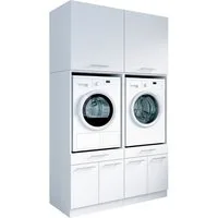 Laundreezy Mehrzweckschrank-Set Laundreezy, 4-tlg. Mehrzweckschrank-Set B/H/T 135/238/68 cm, (4-St), Breite 135 cm, Soft-Close-Funktion, höhenverstellbare Füße