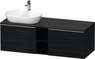 Duravit D-Neo Konsolenwaschtischunterbau wandhängend Eiche Schwarz Matt 1400x550x459 mm - DE4950L701 DE4950L70160000