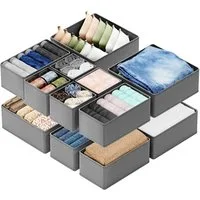 SpaceAid Auflagenbox 12 er Schubladen Organizer (Unterwäsche Organizer), Faltbare Aufbewahrungsbox Stoff