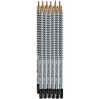 Faber-Castell Bleistift Bleistifte HB schwarz Grip Pack, (Packung, 12-tlg., Bleistifte HB), Vollflächig lackierter Schaft