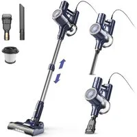 INSE Hand-und Stielstaubsauger I8 Kabelgebundener Staubsauger,LED-Licht,Haustierfamilie geeignet, 600 W, mit Beutel, 23KPA Starke Saugkraft, Elektrische Bodenbürste,HEPA-Filter