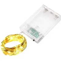 LQWELL LED-Lichterkette 2/3/5/10M, Micro Lichterketten Batteriebetrieben,Kupferdraht, AA-Batterie, Warmweiß, 2 Modi für Weihnachten Hochzeit Party Wohndeko