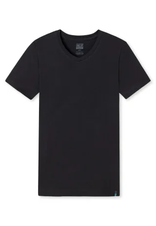 SCHIESSER - T-shirt V-Ausschnitt schwarz - Gr. - 7