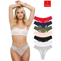Tazzio String 7er-Pack Damen Tanga Unterhose F915 (Packung, 7-St., 7er-Pack) zeitlos und unsichtbar unter deiner Kleidung